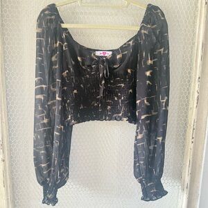Buddy Love Black and Gold Blouse